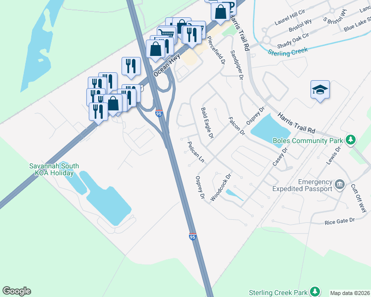 map of restaurants, bars, coffee shops, grocery stores, and more near 22 Pelican Court in Richmond Hill