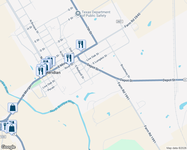 map of restaurants, bars, coffee shops, grocery stores, and more near 124 Concrete Circle in Meridian
