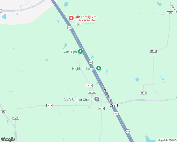 map of restaurants, bars, coffee shops, grocery stores, and more near 36699 U.S. 69 in Jacksonville