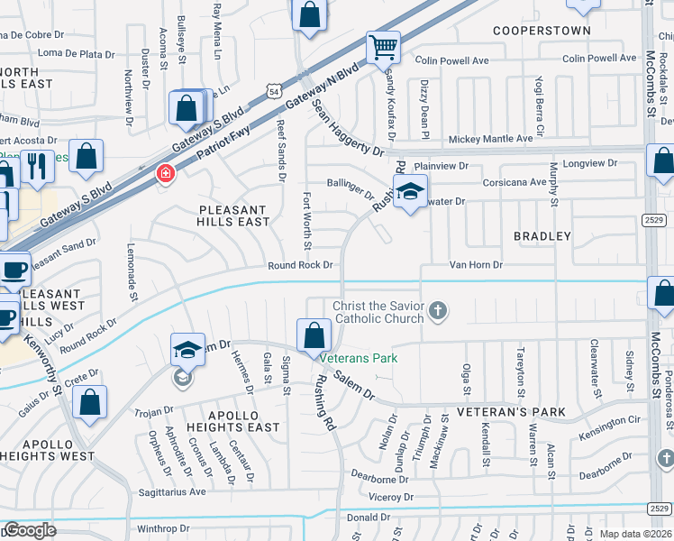 map of restaurants, bars, coffee shops, grocery stores, and more near 10689 Holmes Drive in El Paso