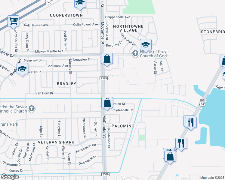 map of restaurants, bars, coffee shops, grocery stores, and more near 10700-10776 McCombs Street in El Paso