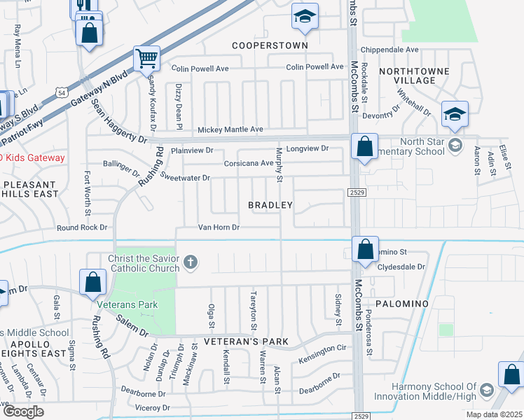 map of restaurants, bars, coffee shops, grocery stores, and more near 10701 Levelland Place in El Paso