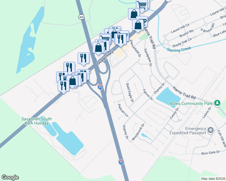 map of restaurants, bars, coffee shops, grocery stores, and more near 159 Egret Circle in Richmond Hill