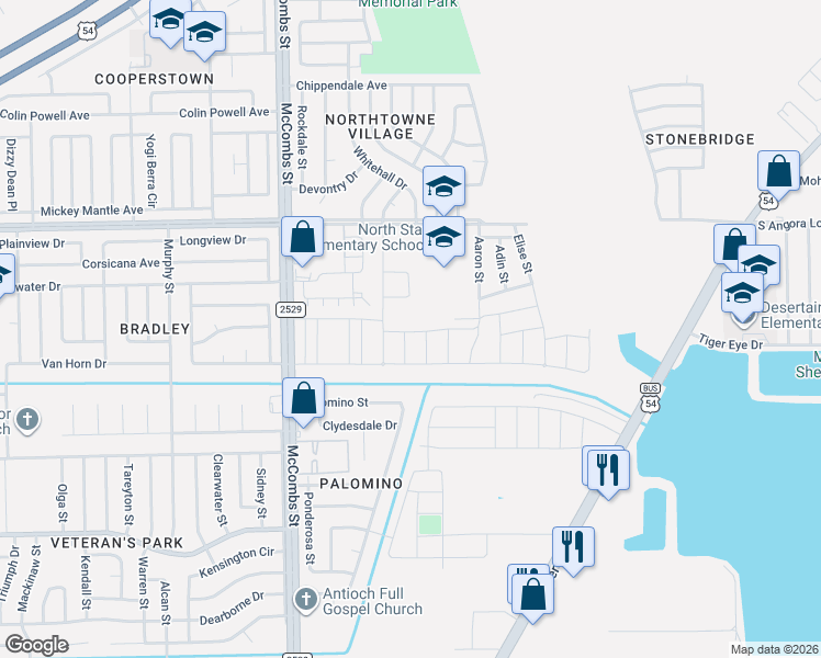 map of restaurants, bars, coffee shops, grocery stores, and more near 5962 Katelyn Gray Circle in El Paso