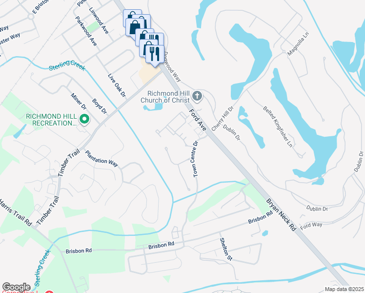 map of restaurants, bars, coffee shops, grocery stores, and more near 45 Lullwater Drive in Richmond Hill