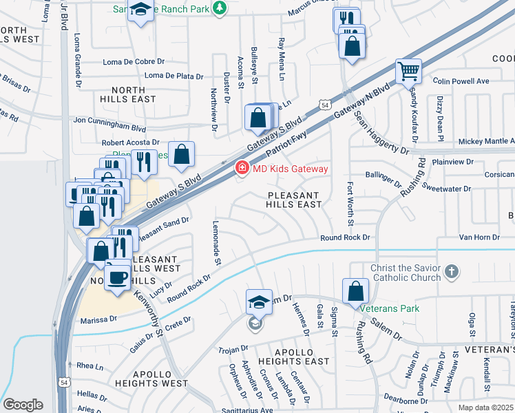 map of restaurants, bars, coffee shops, grocery stores, and more near 10752 Sugarland Drive in El Paso