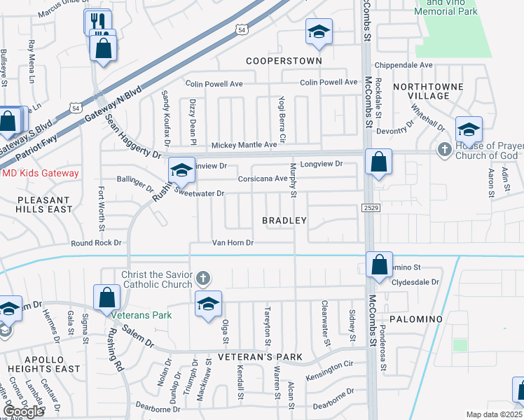 map of restaurants, bars, coffee shops, grocery stores, and more near 5546 Sweetwater Drive in El Paso