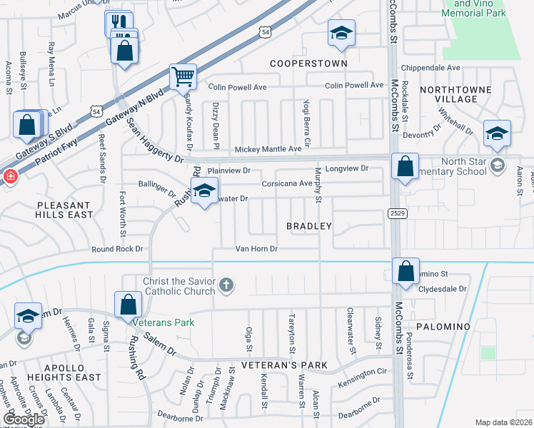 map of restaurants, bars, coffee shops, grocery stores, and more near 5546 Sweetwater Drive in El Paso