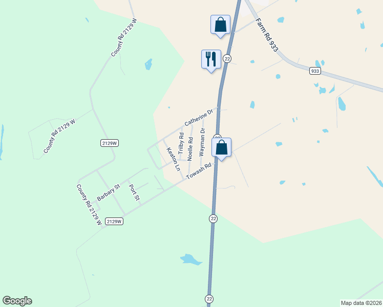 map of restaurants, bars, coffee shops, grocery stores, and more near 125 Wayman Drive in Whitney