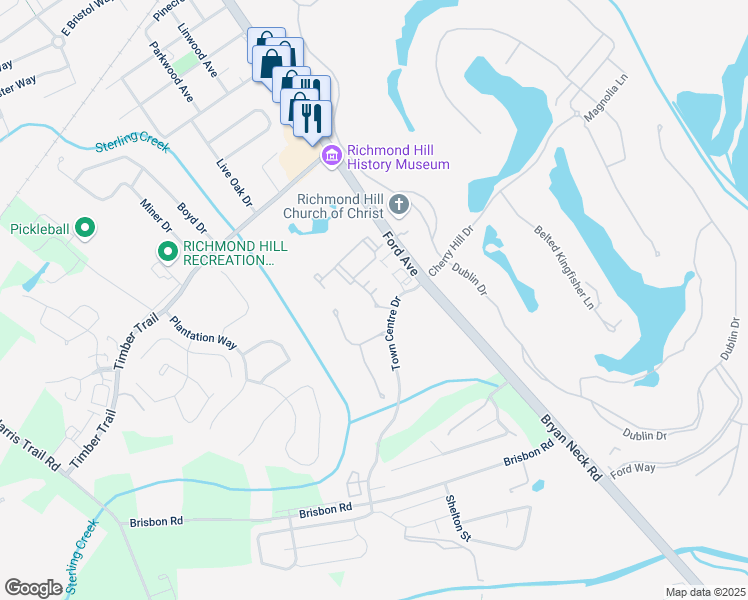 map of restaurants, bars, coffee shops, grocery stores, and more near 45 Lullwater Drive in Richmond Hill