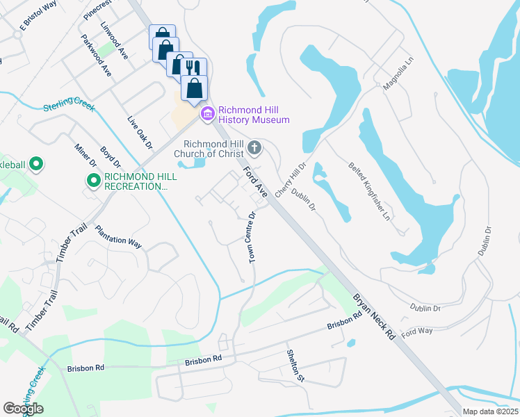 map of restaurants, bars, coffee shops, grocery stores, and more near 60 Town Centre Drive in Richmond Hill