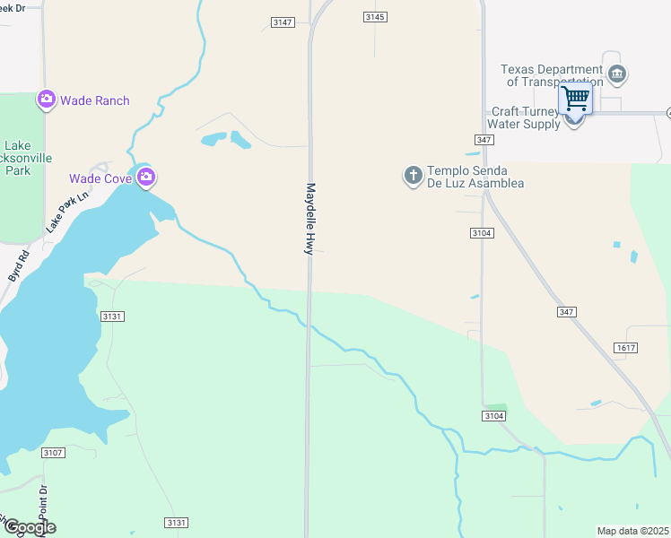 map of restaurants, bars, coffee shops, grocery stores, and more near 9848 Farm to Market 2138 in Jacksonville