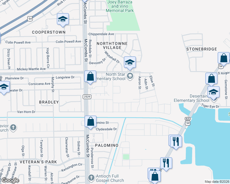 map of restaurants, bars, coffee shops, grocery stores, and more near 10782 Walden Pond Street in El Paso