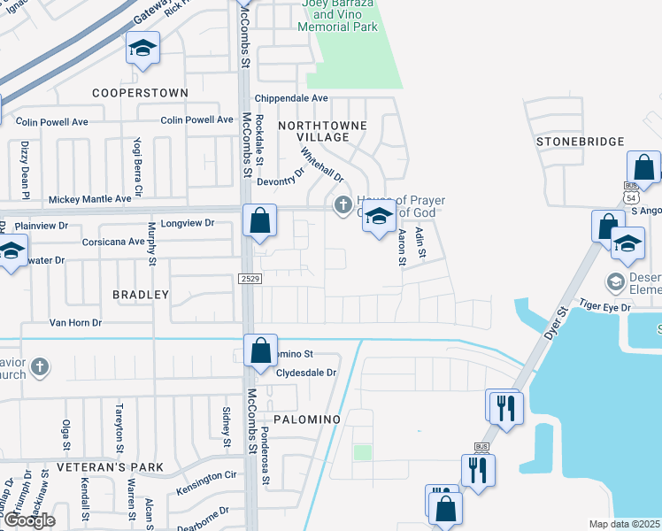 map of restaurants, bars, coffee shops, grocery stores, and more near 10782 Walden Pond Street in El Paso