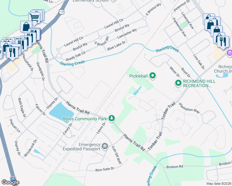 map of restaurants, bars, coffee shops, grocery stores, and more near 141 Brisbon Hall Drive in Richmond Hill