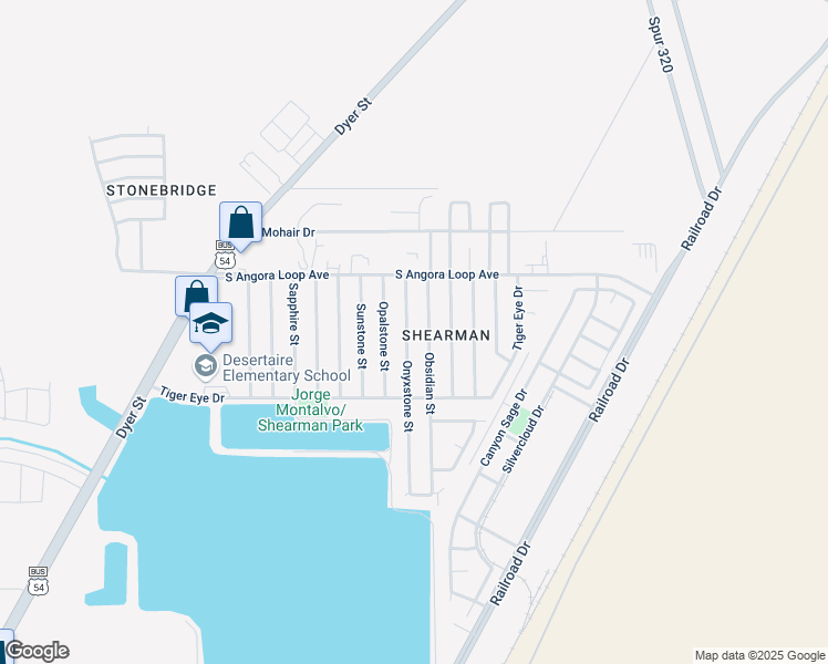map of restaurants, bars, coffee shops, grocery stores, and more near 10736 Onyxstone Street in El Paso