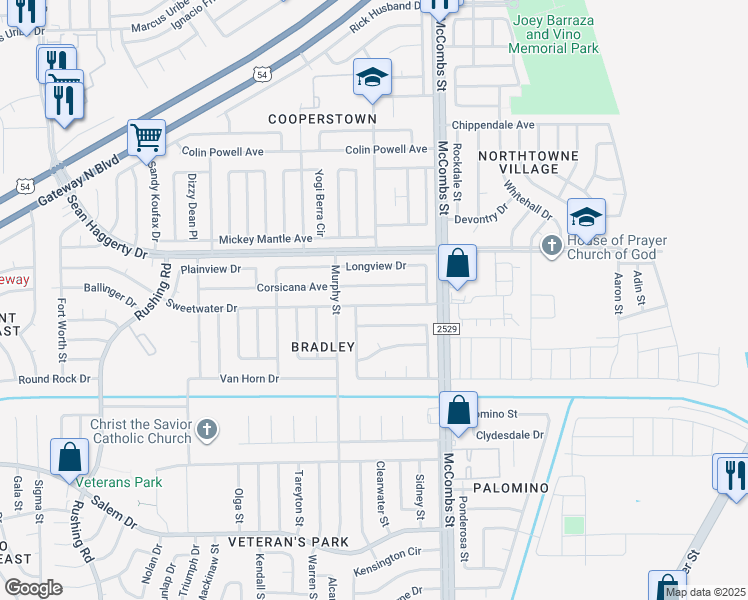 map of restaurants, bars, coffee shops, grocery stores, and more near 5717 Port Lavaca Drive in El Paso