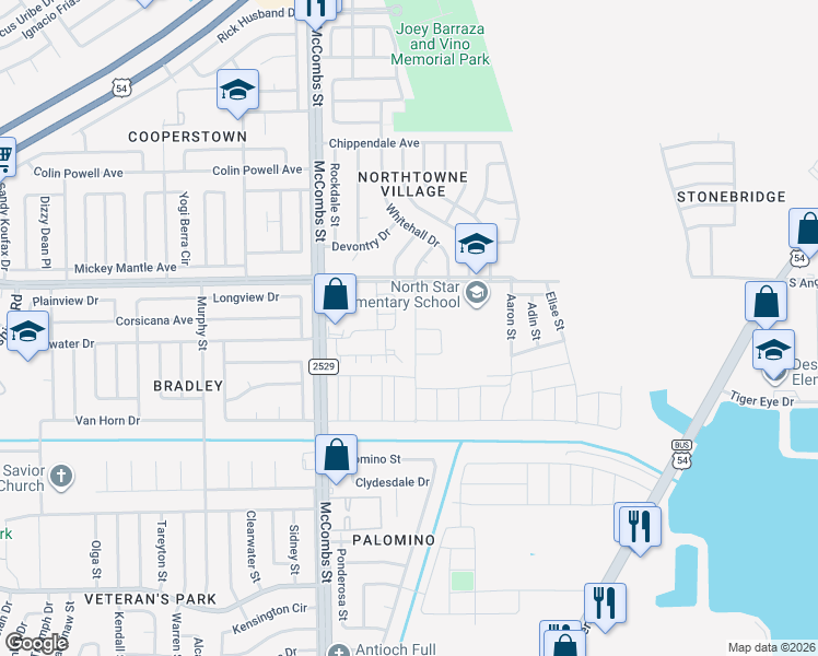 map of restaurants, bars, coffee shops, grocery stores, and more near 10817 Walden Pond Street in El Paso