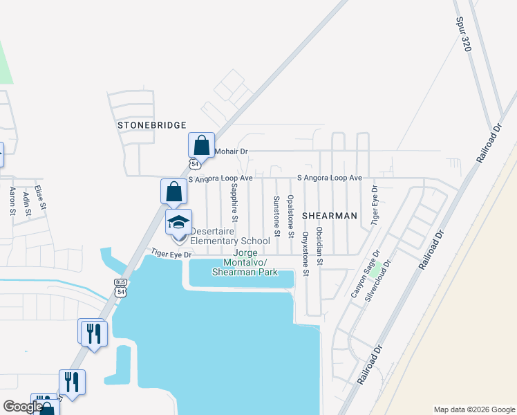 map of restaurants, bars, coffee shops, grocery stores, and more near 10825 Jadestone Street in El Paso