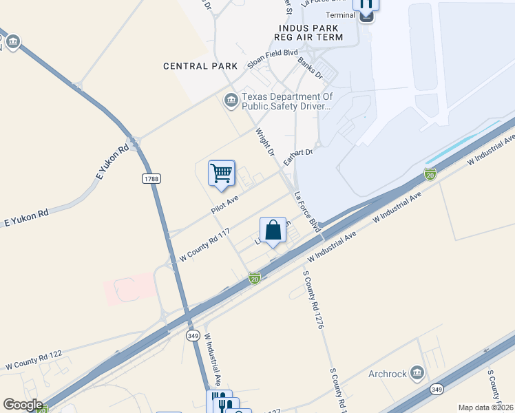 map of restaurants, bars, coffee shops, grocery stores, and more near 10018 Younger Road in Midland