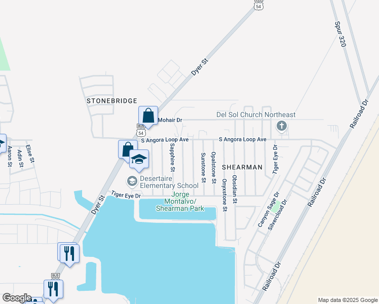 map of restaurants, bars, coffee shops, grocery stores, and more near 10825 Jadestone Street in El Paso