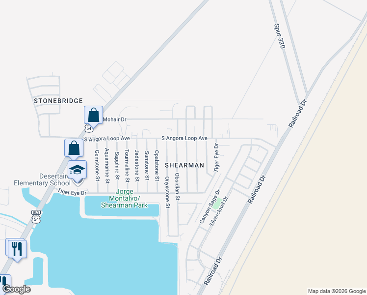 map of restaurants, bars, coffee shops, grocery stores, and more near 10824 Quartz Street in El Paso
