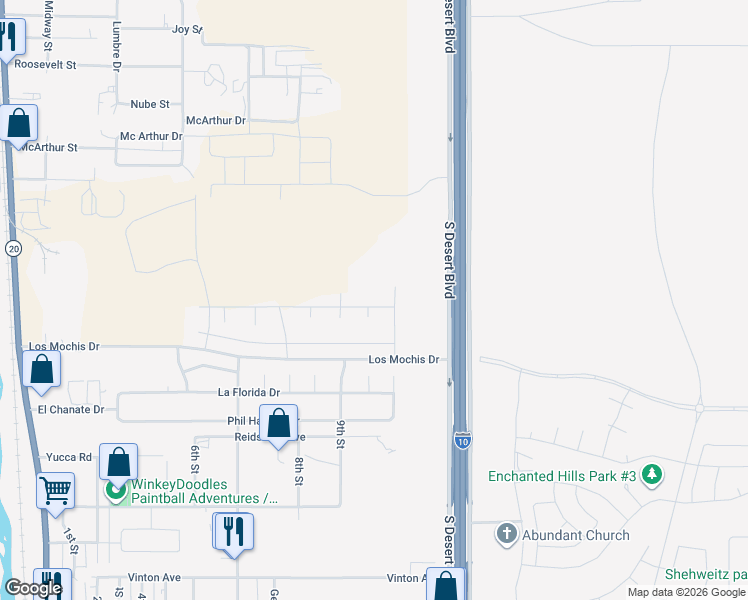 map of restaurants, bars, coffee shops, grocery stores, and more near 817 Gold Beach Drive in Canutillo