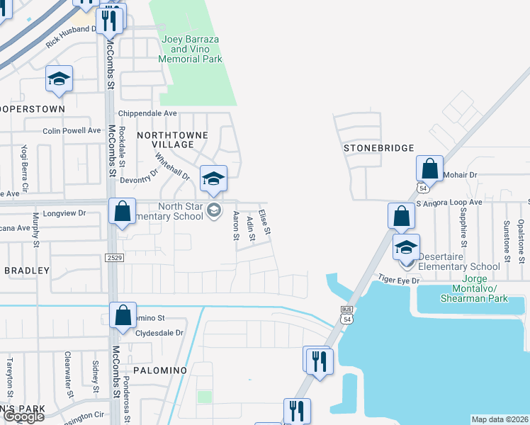 map of restaurants, bars, coffee shops, grocery stores, and more near 10814 Elise Street in El Paso