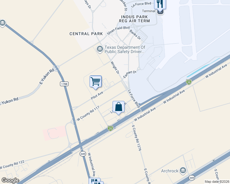 map of restaurants, bars, coffee shops, grocery stores, and more near 10018 Younger Road in Midland