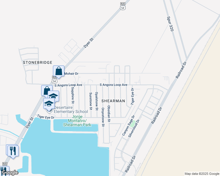 map of restaurants, bars, coffee shops, grocery stores, and more near 10824 Quartz Street in El Paso