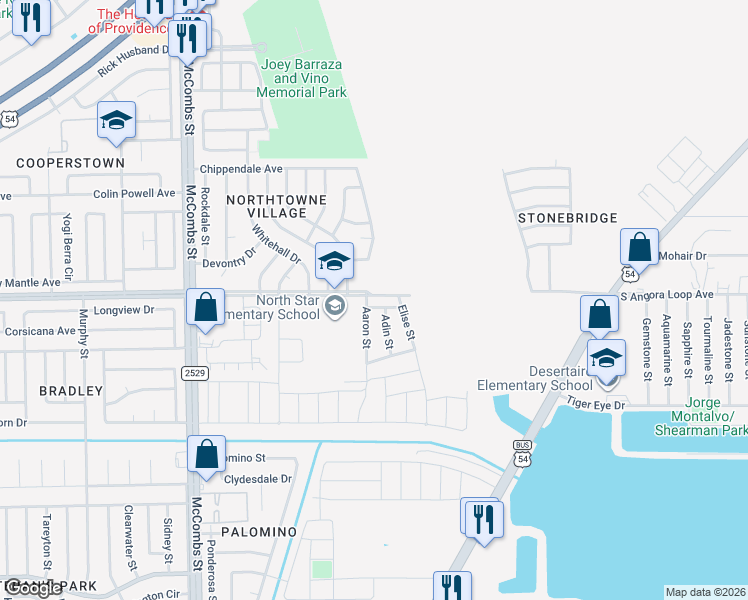 map of restaurants, bars, coffee shops, grocery stores, and more near 10823 Adin Street in El Paso