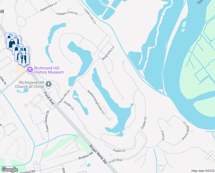 map of restaurants, bars, coffee shops, grocery stores, and more near 262 Spanish Moss Drive in Richmond Hill