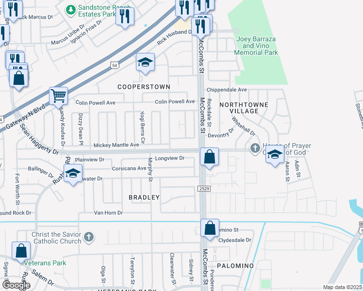 map of restaurants, bars, coffee shops, grocery stores, and more near 5704 Hank Aaron Drive in El Paso