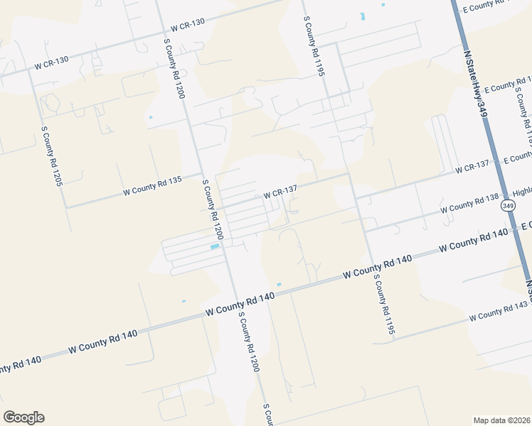 map of restaurants, bars, coffee shops, grocery stores, and more near West County Road 138 in Midland