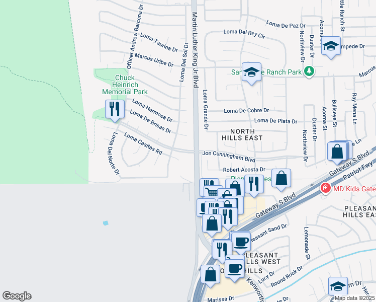 map of restaurants, bars, coffee shops, grocery stores, and more near 4495 Jon Cunningham Boulevard in El Paso
