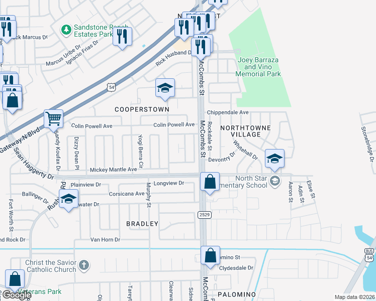 map of restaurants, bars, coffee shops, grocery stores, and more near 5781 Hank Aaron Drive in El Paso