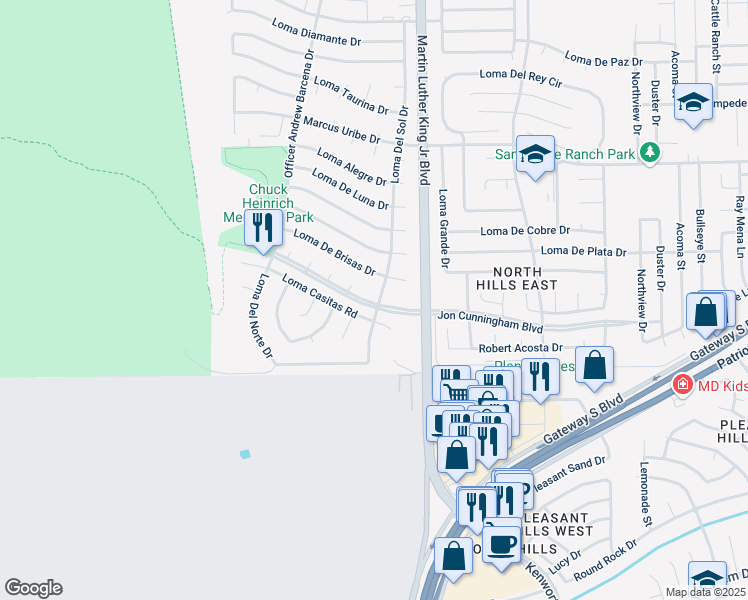 map of restaurants, bars, coffee shops, grocery stores, and more near in El Paso