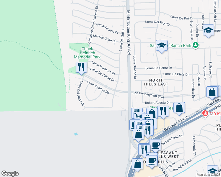 map of restaurants, bars, coffee shops, grocery stores, and more near in El Paso