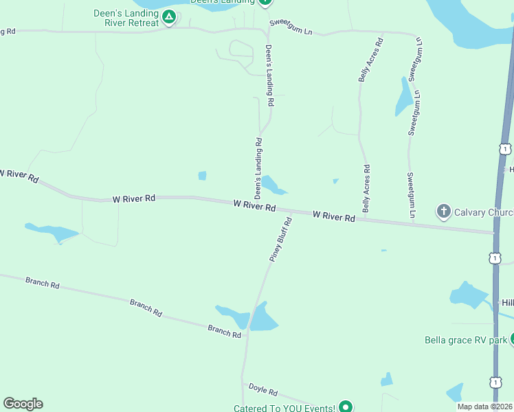 map of restaurants, bars, coffee shops, grocery stores, and more near 46 Deen's Landing Road in Baxley