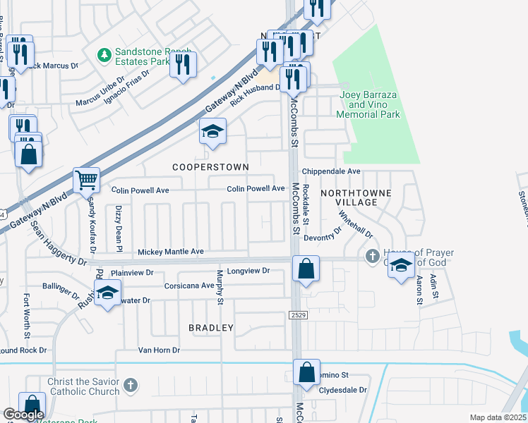 map of restaurants, bars, coffee shops, grocery stores, and more near 10948 Whitey Ford Street in El Paso