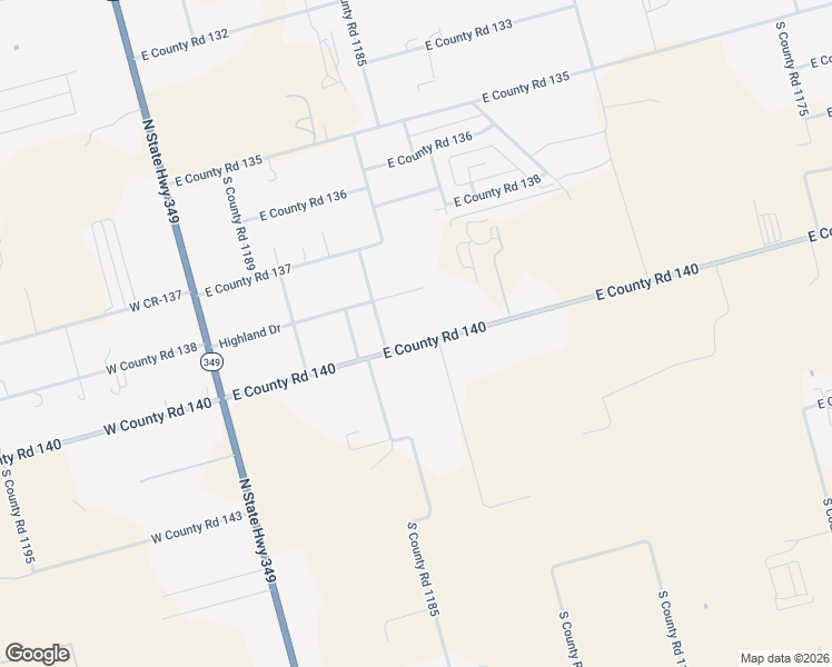 map of restaurants, bars, coffee shops, grocery stores, and more near 446-738 East County Road 140 in Midland