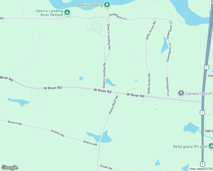 map of restaurants, bars, coffee shops, grocery stores, and more near 46 Deen's Landing Road in Baxley