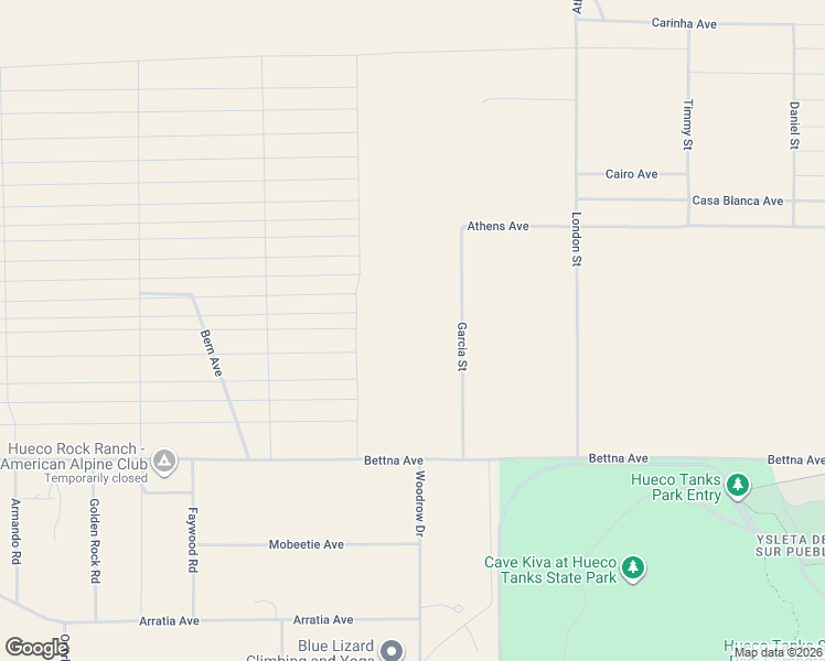 map of restaurants, bars, coffee shops, grocery stores, and more near Garcia Street in El Paso