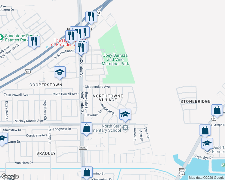 map of restaurants, bars, coffee shops, grocery stores, and more near 11068 Nathan Bay Drive in El Paso