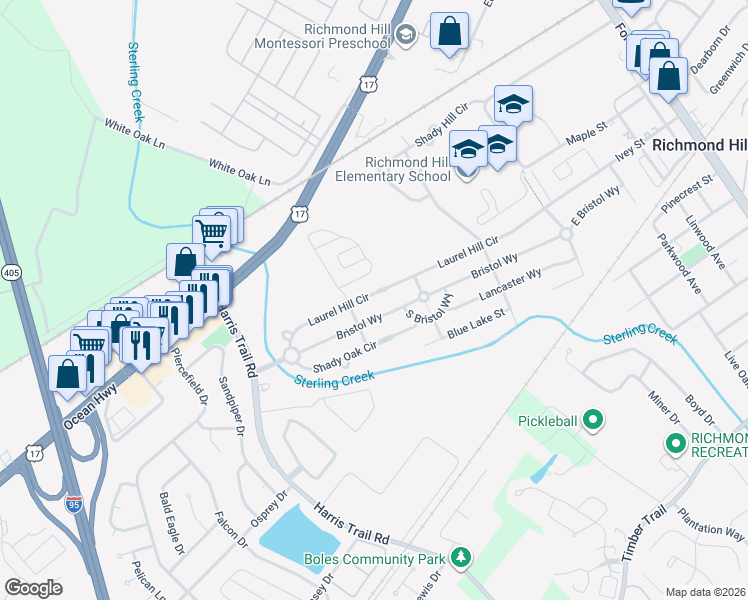 map of restaurants, bars, coffee shops, grocery stores, and more near 432 Laurel Hill Circle in Richmond Hill