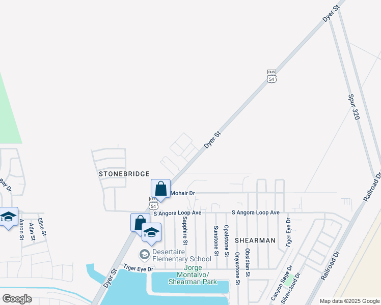 map of restaurants, bars, coffee shops, grocery stores, and more near 11000 Dyer Street in El Paso