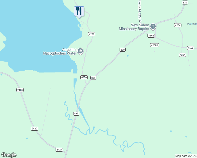 map of restaurants, bars, coffee shops, grocery stores, and more near 19281 Farm to Market 839 in Reklaw