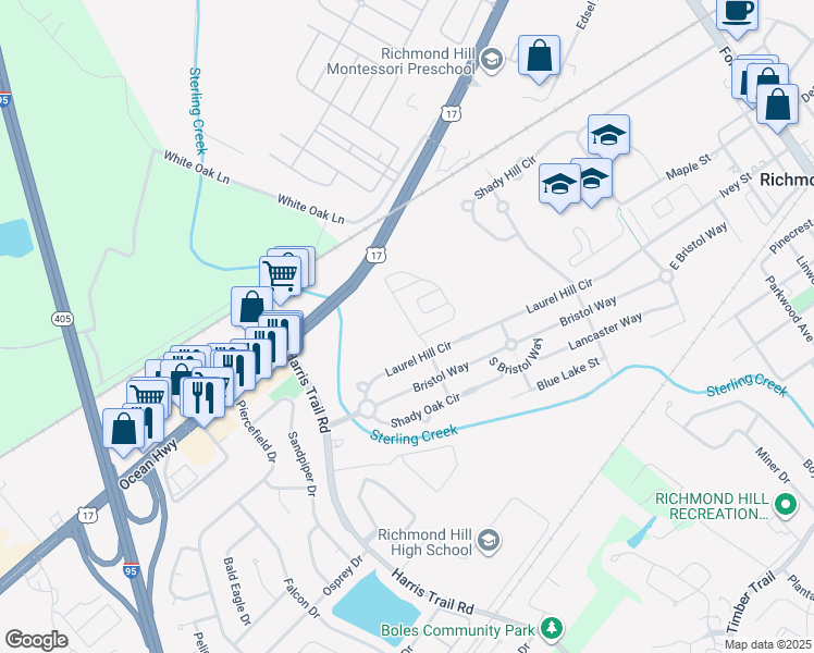 map of restaurants, bars, coffee shops, grocery stores, and more near 650 Summer Hill Way in Richmond Hill