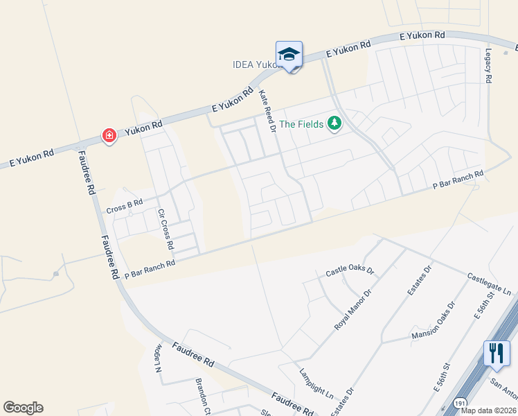 map of restaurants, bars, coffee shops, grocery stores, and more near 23 Purple Sage Ranch Circle in Odessa