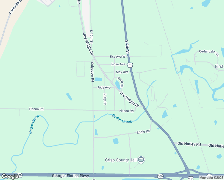 map of restaurants, bars, coffee shops, grocery stores, and more near 158 Pearl Street in Cordele